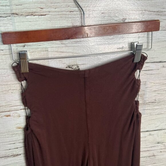 Meshki  ELEANORRuched Cut Out Pants brown - Chocolate Size small - Picture 8 of 10